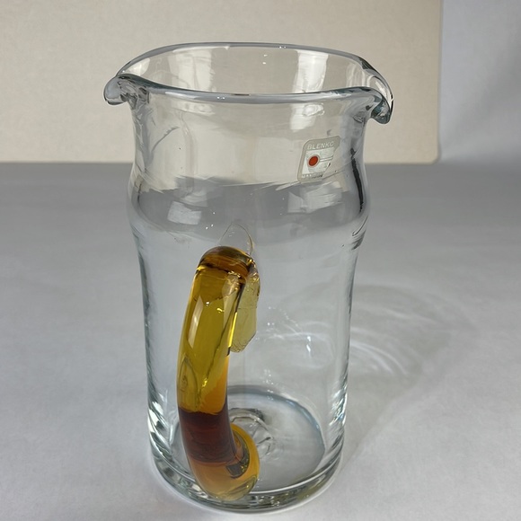 Vintage Blenko Handmade Blown Glass Pitcher - Picture 2 of 16